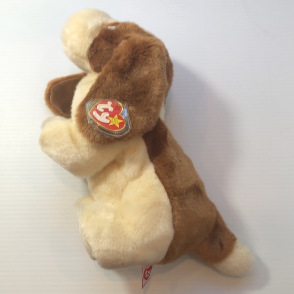 NWT Vintage TY Beanie Buddy 14" Tracker the Bassett Hound Tan Cream Adorable - Picture 9 of 12